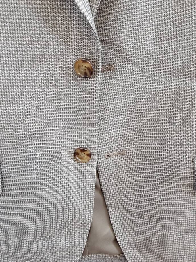 B By Brooks Brothers Classic Stretch Suit Jacket Big Boys 16R Brown/Cream L/S