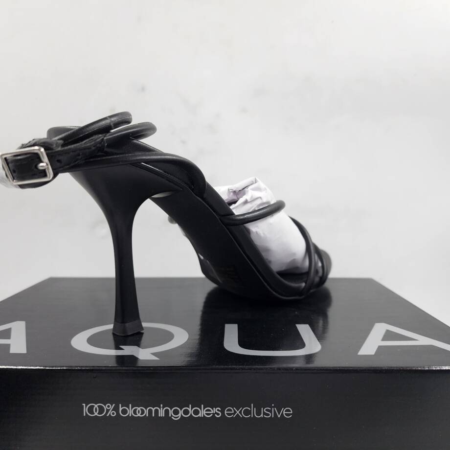 AQUA Arlow Ankle Strap High Heel Sandals Women's 9.5 Black Buckle Strap Closure