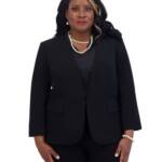 Kasper Collarless Open-Front Long-Sleeve Jacket Women's S Black Flap Pockets