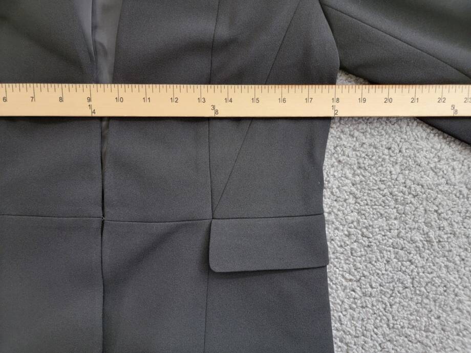 Kasper Collarless Open-Front Long-Sleeve Jacket Women's S Black Flap Pockets