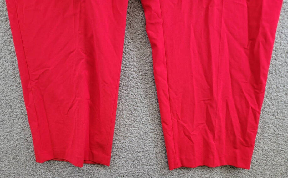 Calvin Klein Plus Size Mid-Rise Straight-Leg Pants Women's 24W Red Zip Closure~