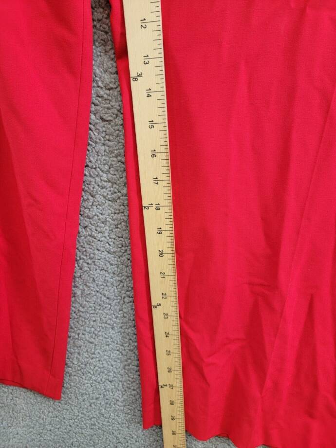 Calvin Klein Plus Size Mid-Rise Straight-Leg Pants Women's 24W Red Zip Closure~