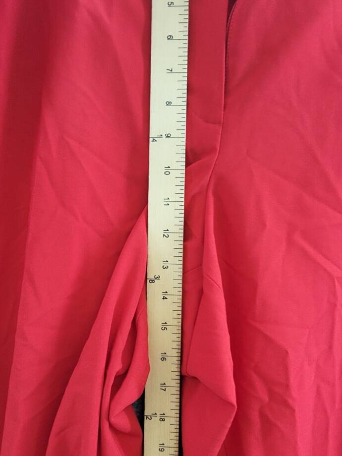 Calvin Klein Plus Size Mid-Rise Straight-Leg Pants Women's 24W Red Zip Closure~