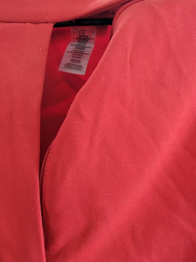 Calvin Klein Plus Size Mid-Rise Straight-Leg Pants Women's 24W Red Zip Closure~