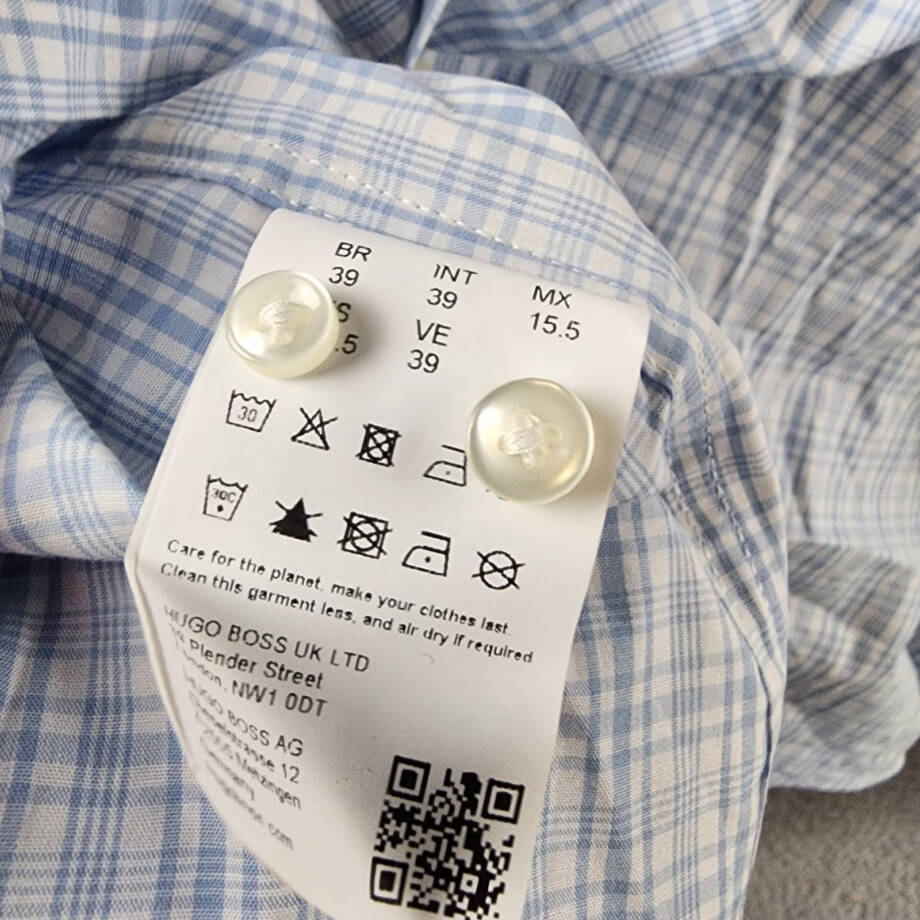 HUGO by Hugo Boss Kenno Slim-Fit Dress Shirt Men's 15.5US Green Check