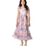 Rare Editions Floral-Print Organza Maxi Dress Big Girls 8 Lavender Zip Closure