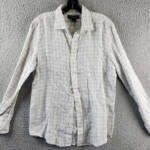 THE MEN'S STORE AT BLOOMINGDALE'S Linen Button Down Shirt Men's S Blue Combo
