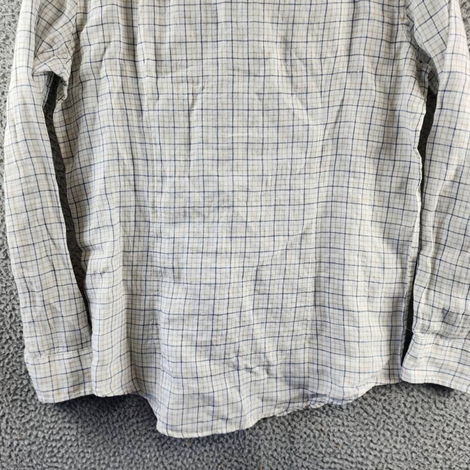 THE MEN'S STORE AT BLOOMINGDALE'S Linen Button Down Shirt Men's S Blue Combo