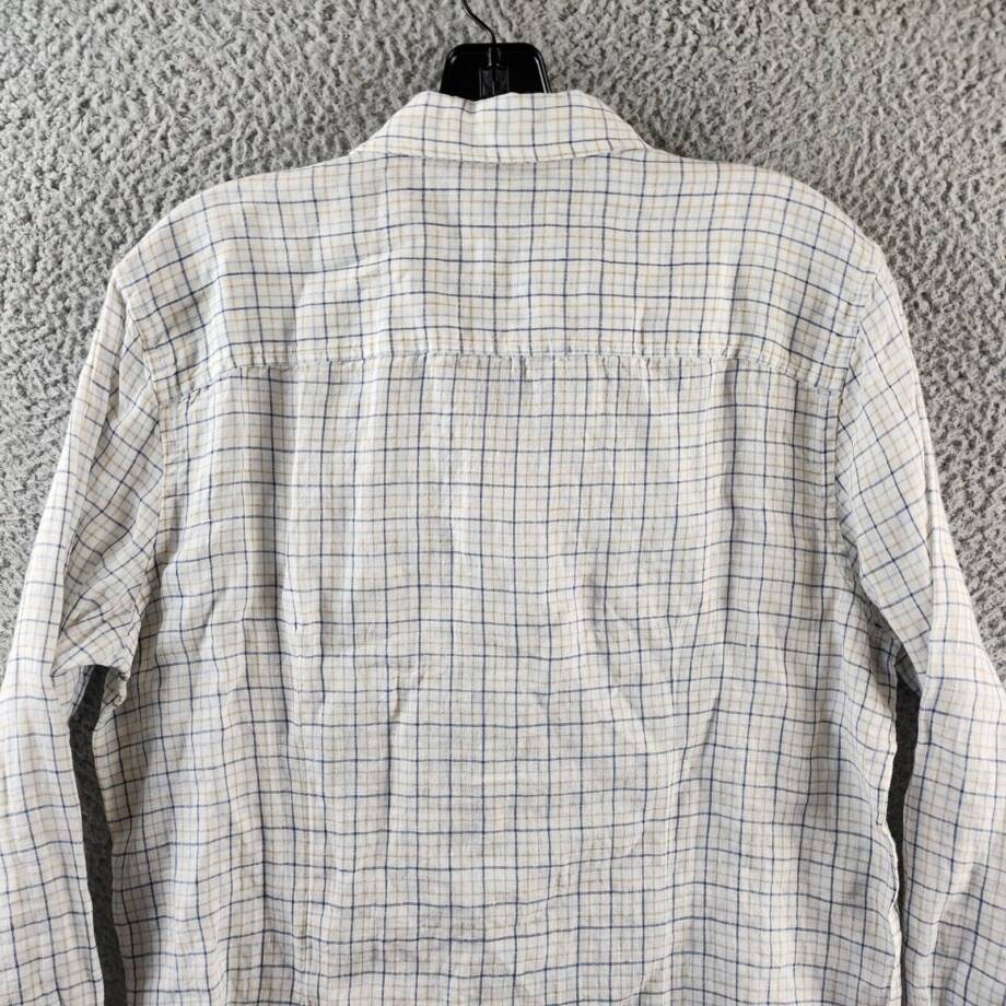 THE MEN'S STORE AT BLOOMINGDALE'S Linen Button Down Shirt Men's S Blue Combo