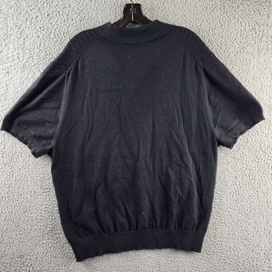 The Men's Store At Bloomingdale's Knitted Polo Sweater Men's XXL Black Textured