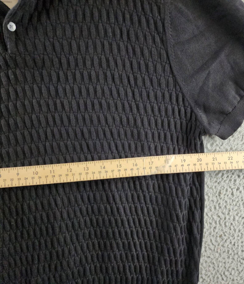 The Men's Store At Bloomingdale's Knitted Polo Sweater Men's XXL Black Textured