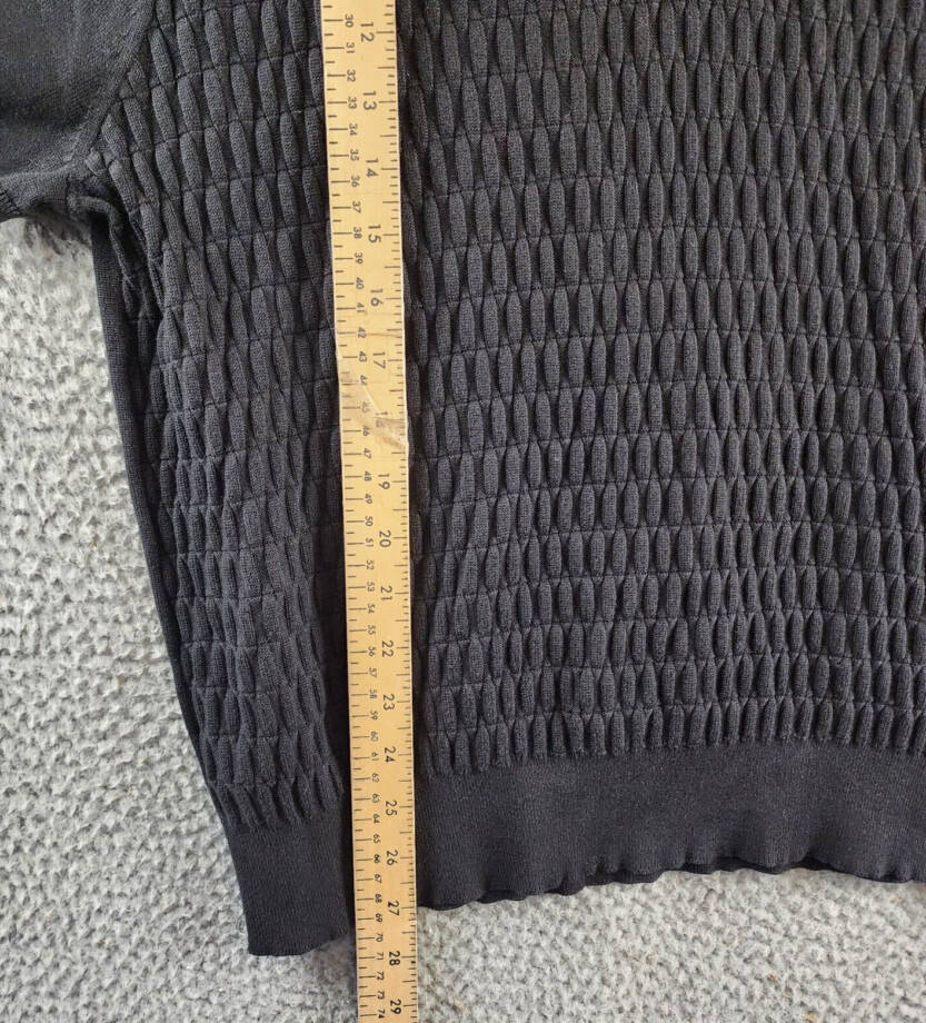 The Men's Store At Bloomingdale's Knitted Polo Sweater Men's XXL Black Textured