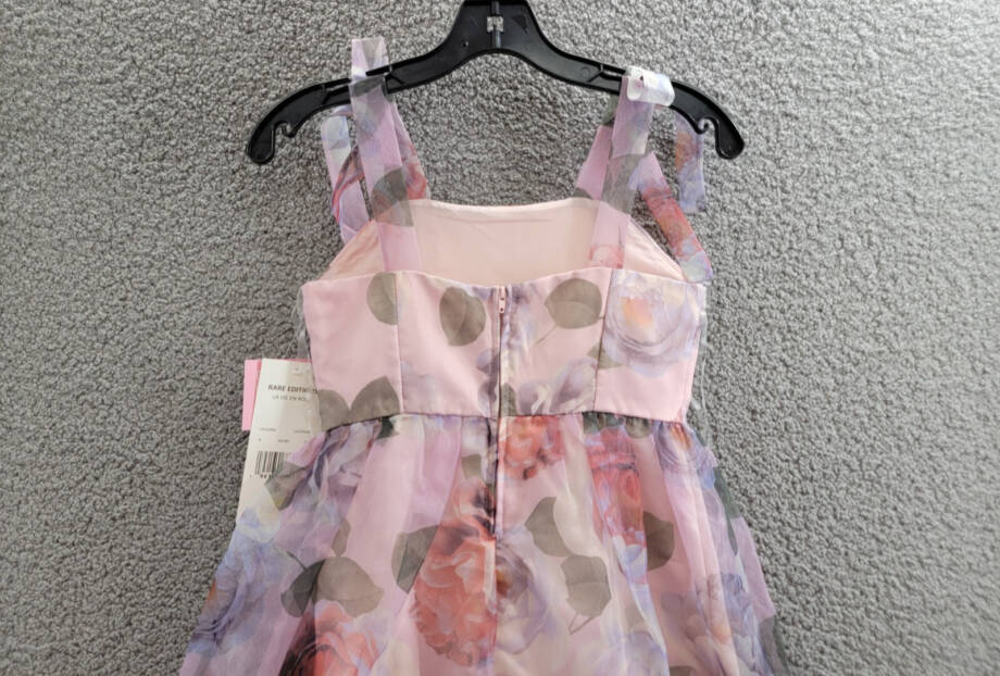 Rare Editions Floral-Print Organza Maxi Dress Big Girls 8 Lavender Zip Closure
