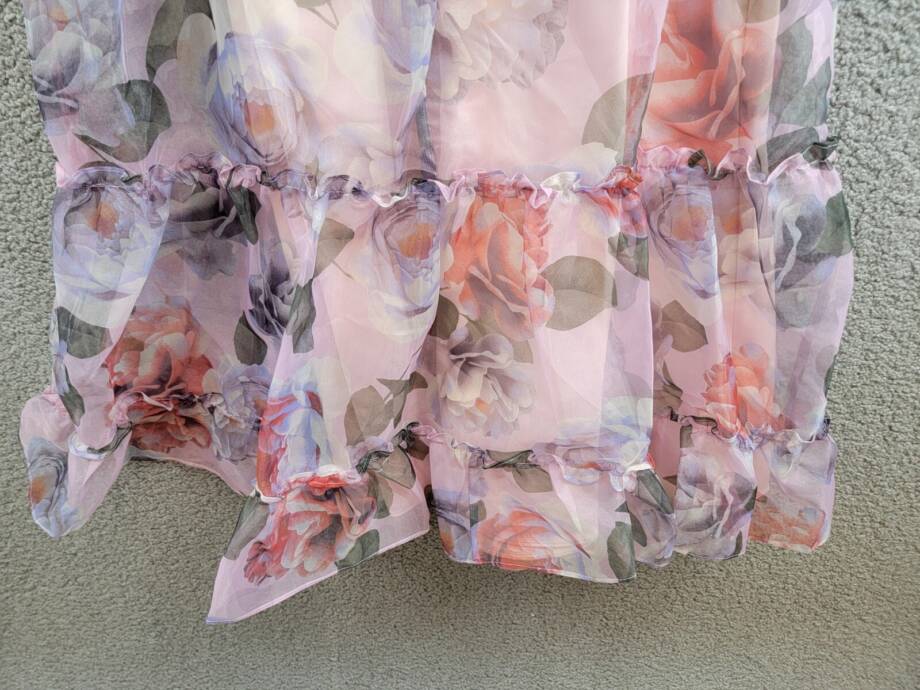 Rare Editions Floral-Print Organza Maxi Dress Big Girls 8 Lavender Zip Closure
