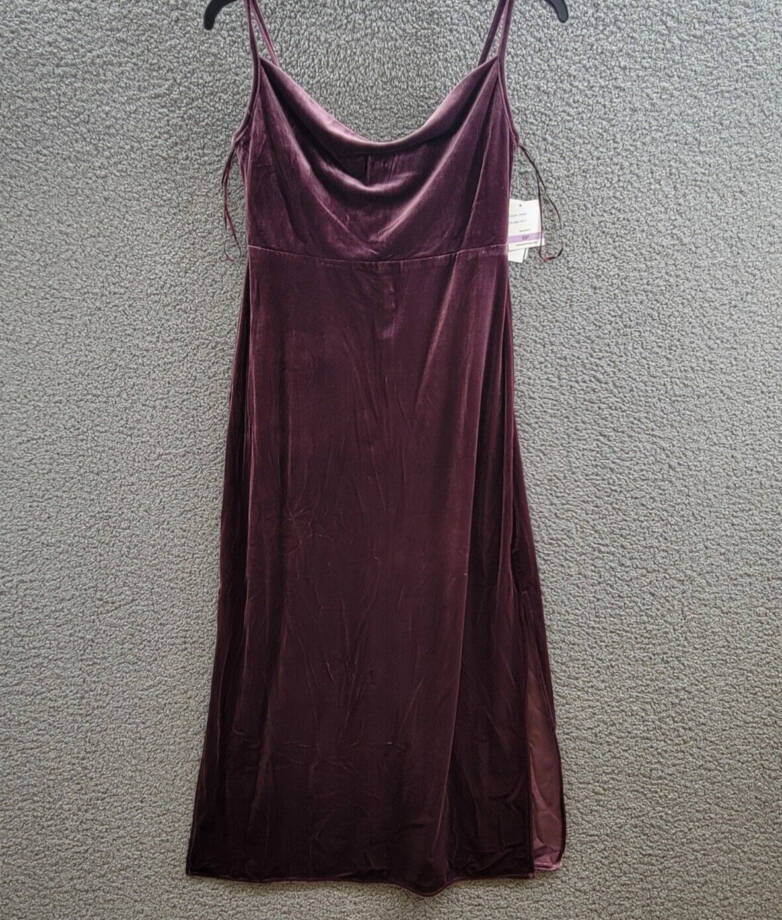 Taylor Petite Cowl-Neck Sleeveless Midi Velvet Dress Women's 6P Wine Back Zip