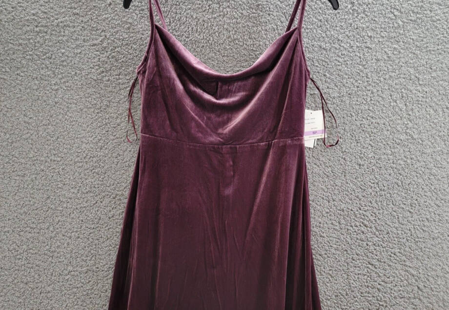 Taylor Petite Cowl-Neck Sleeveless Midi Velvet Dress Women's 6P Wine Back Zip