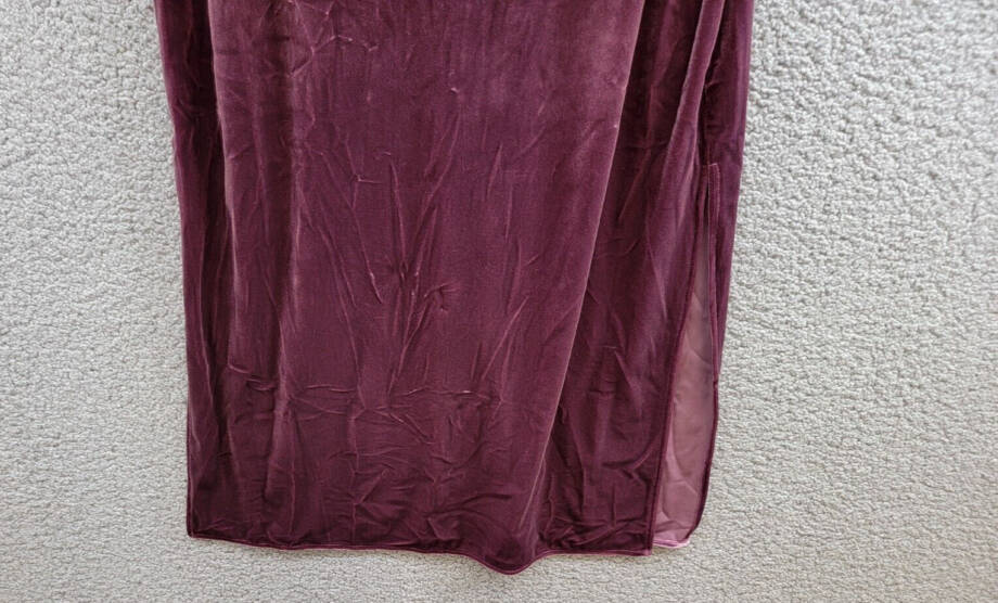 Taylor Petite Cowl-Neck Sleeveless Midi Velvet Dress Women's 6P Wine Back Zip