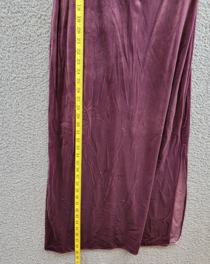 Taylor Petite Cowl-Neck Sleeveless Midi Velvet Dress Women's 6P Wine Back Zip