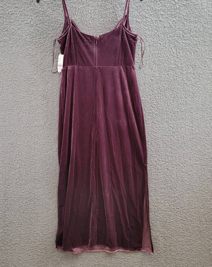 Taylor Petite Cowl-Neck Sleeveless Midi Velvet Dress Women's 6P Wine Back Zip