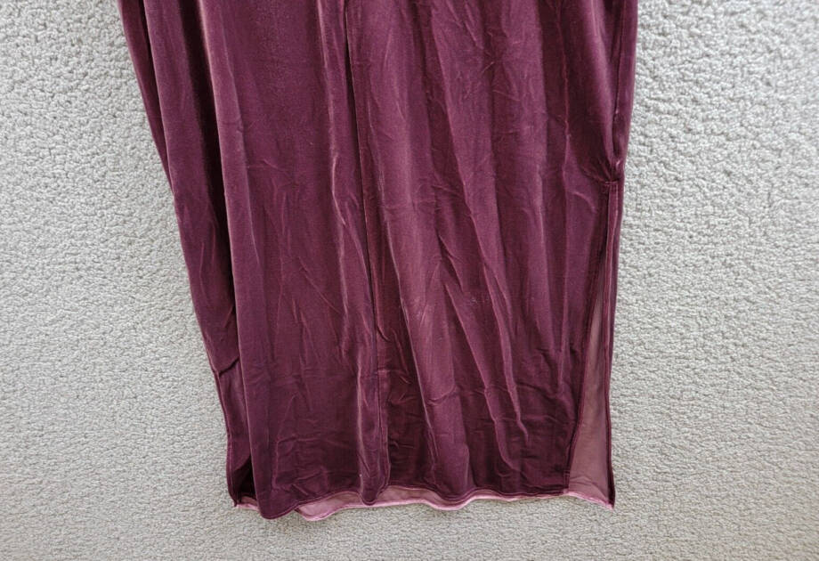 Taylor Petite Cowl-Neck Sleeveless Midi Velvet Dress Women's 6P Wine Back Zip