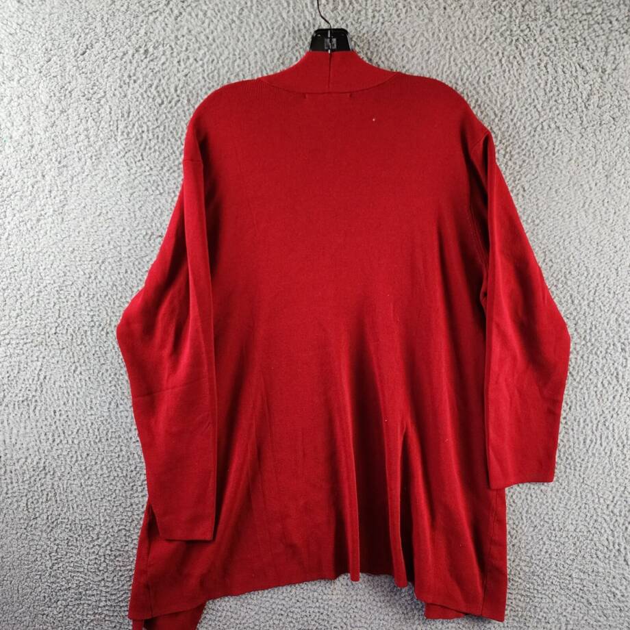 Kasper Plus Open-Front Long-Sleeve Sweater Women's 2X Crimson Collarless