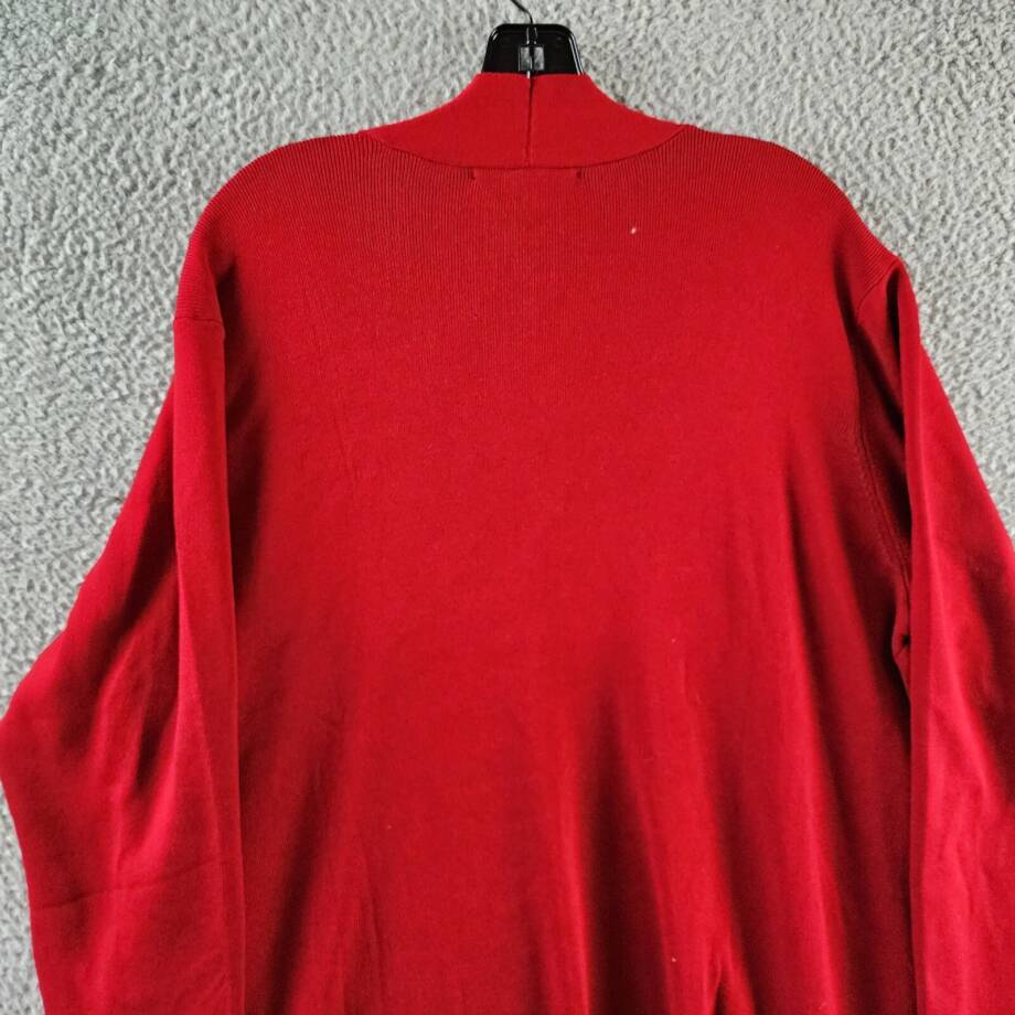 Kasper Plus Open-Front Long-Sleeve Sweater Women's 2X Crimson Collarless