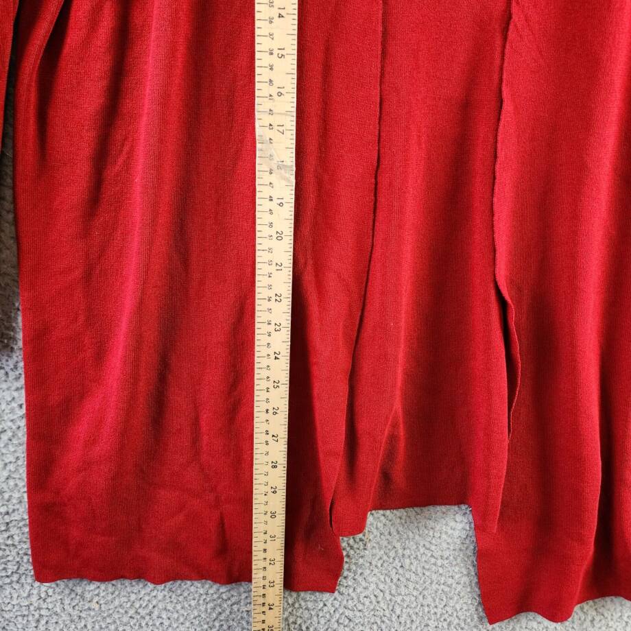 Kasper Plus Open-Front Long-Sleeve Sweater Women's 2X Crimson Collarless