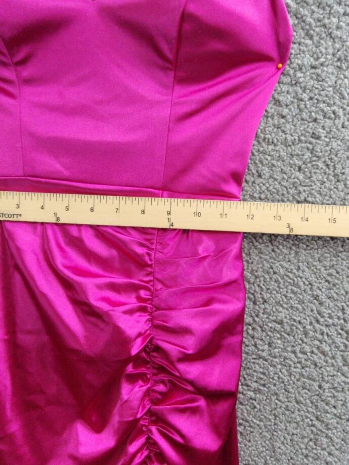 City Studio Satin Cross-Strap Mesh Embellished Back Gown Juniors 3/4 Deep Orchid