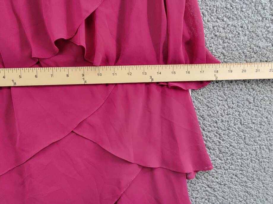 SL Fashions Tiered Chiffon Dress Women's 4 Wineberry Ruffled Scoop Neck Pullover