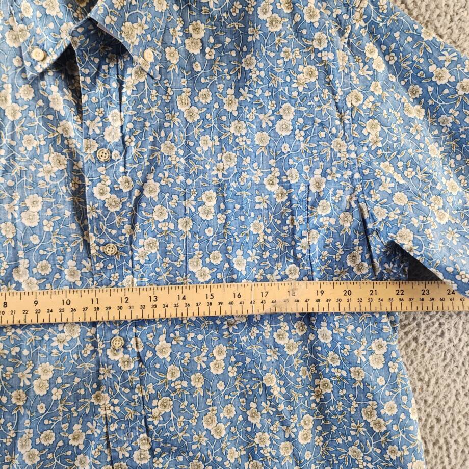 Reyn Spooner Kettle Floral Print Button Down Camp Shirt Men's L Lichen Blue S/S