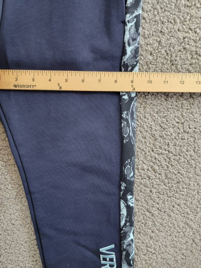 Versace Fleece + Barocco Print Logo Sweatpants Big Boy 10 Navy/Light Navy PullOn