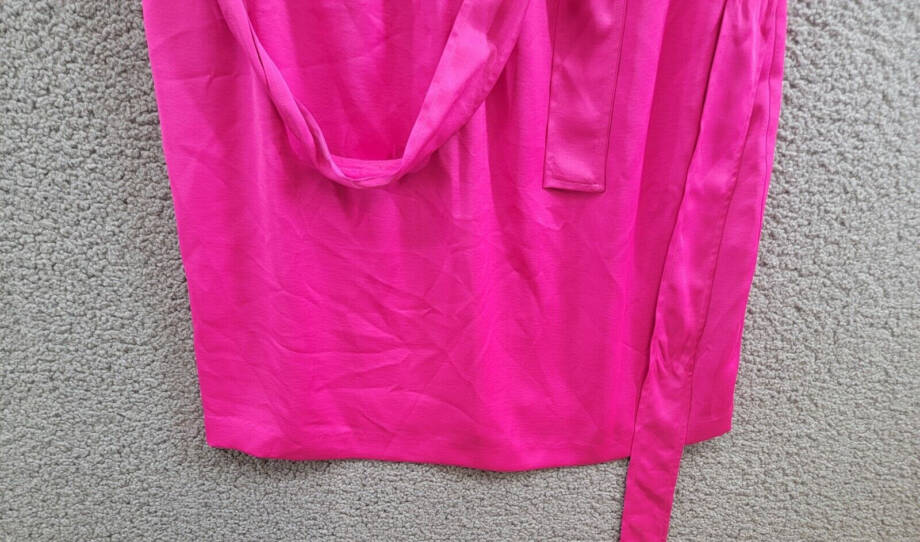 Jessica Howard Sleeveless Tie-Waist Wrap Dress Womens 14 Magenta V-Neck Pullover