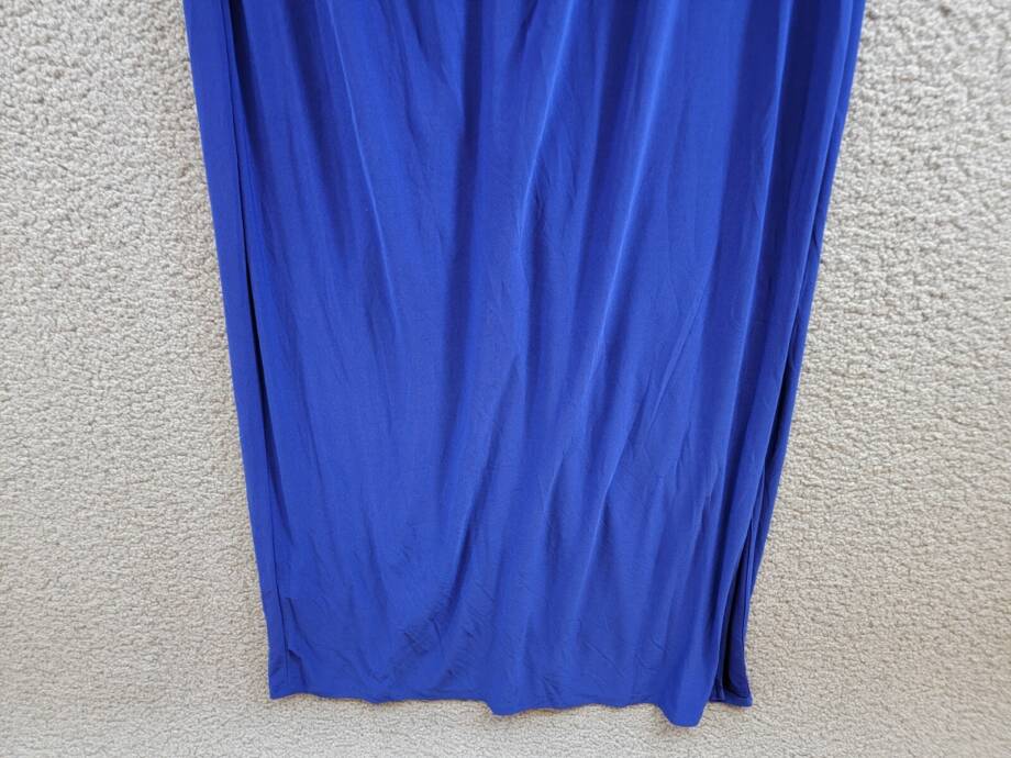 R & M Richards Embellished Cold-Shoulder Gown Womens 10 Electric Blue 3/4 Sleeve