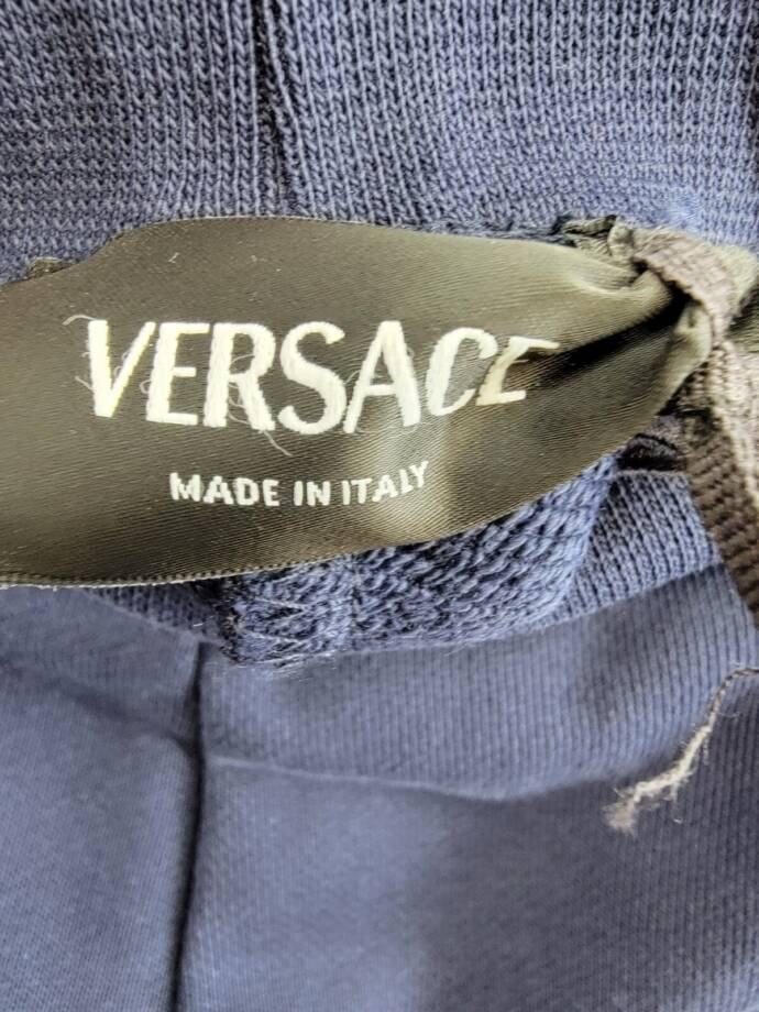 Versace Fleece + Barocco Print Logo Sweatpants Big Boy 10 Navy/Light Navy PullOn