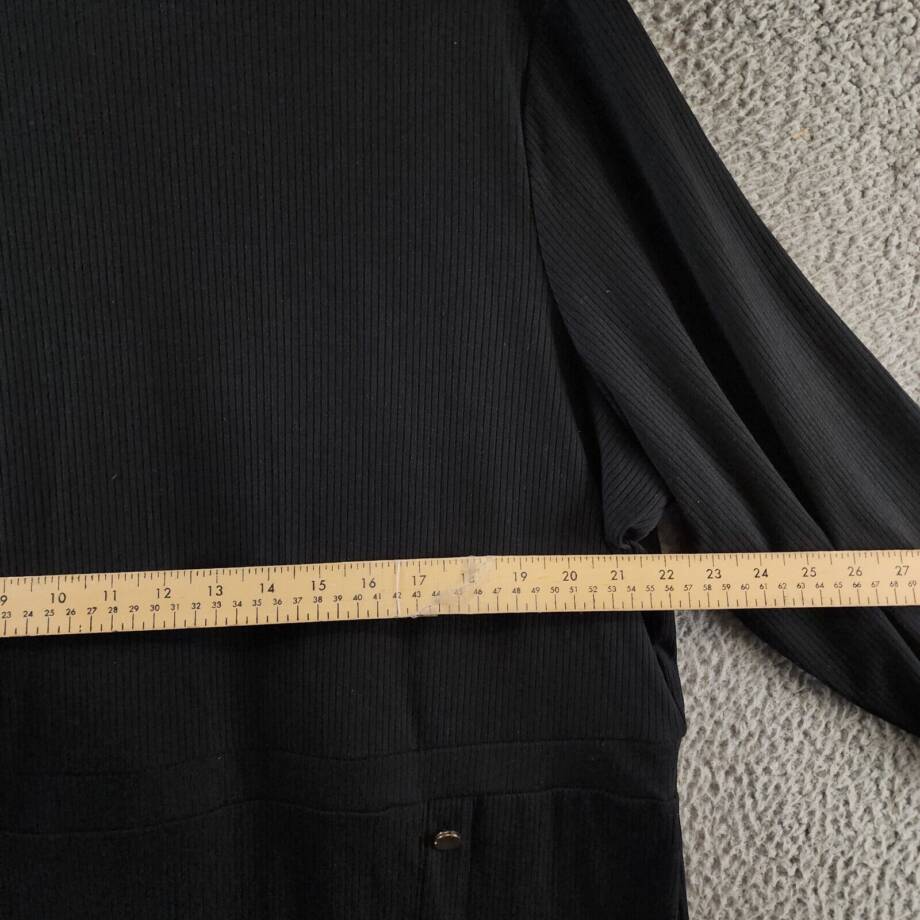 Nina Parker Trendy Plus Size Ribbed Mock-Neck Bodycon Dress Women's 4X Black L/S