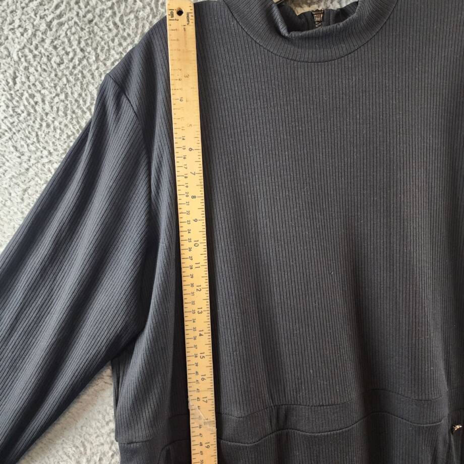 Nina Parker Trendy Plus Size Ribbed Mock-Neck Bodycon Dress Women's 4X Black L/S