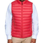 Club Room Quilted Packable Puffer Vest Men's S Red Stand Collar Full Zip Closure