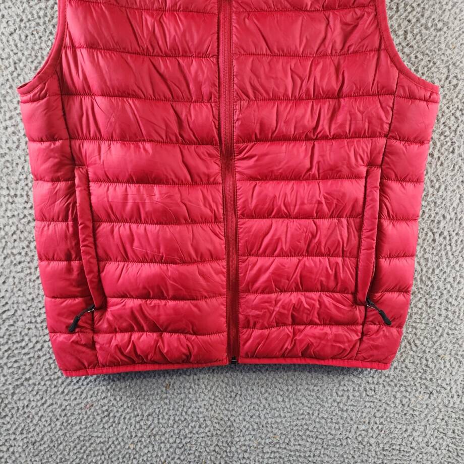 Club Room Quilted Packable Puffer Vest Men's S Red Stand Collar Full Zip Closure