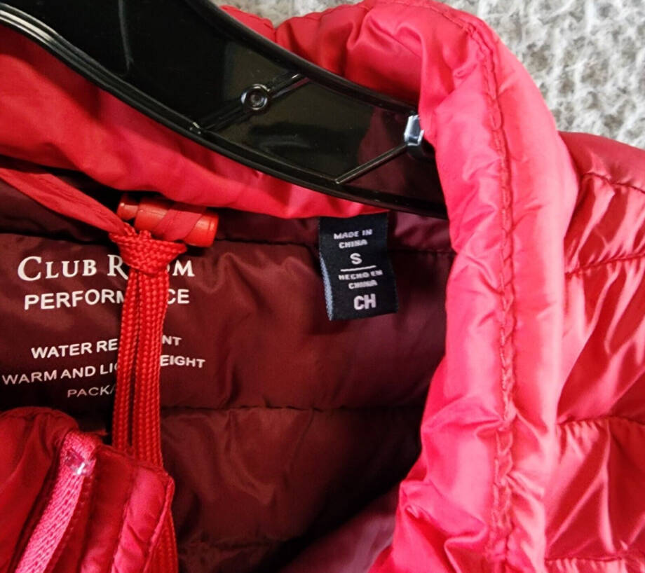Club Room Quilted Packable Puffer Vest Men's S Red Stand Collar Full Zip Closure