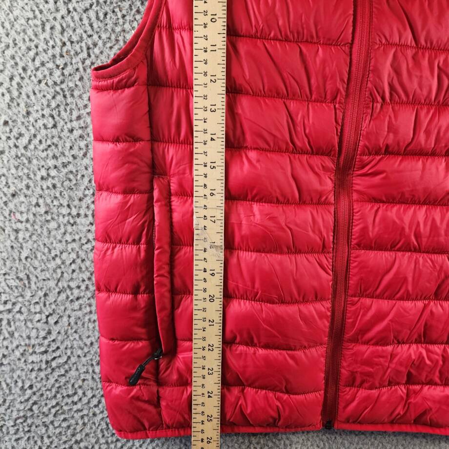 Club Room Quilted Packable Puffer Vest Men's S Red Stand Collar Full Zip Closure
