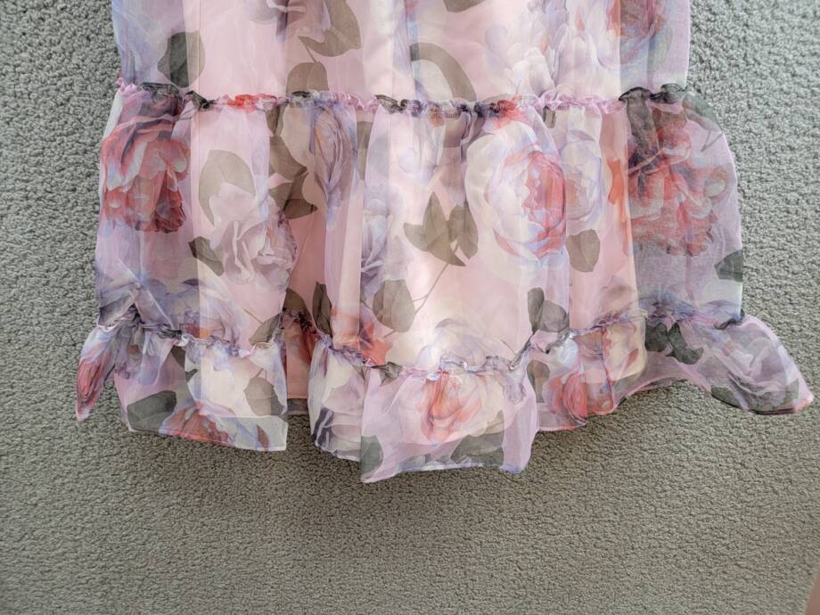 Rare Editions Floral-Print Organza Maxi Dress Big Girls 7 Lavender Zip Closure
