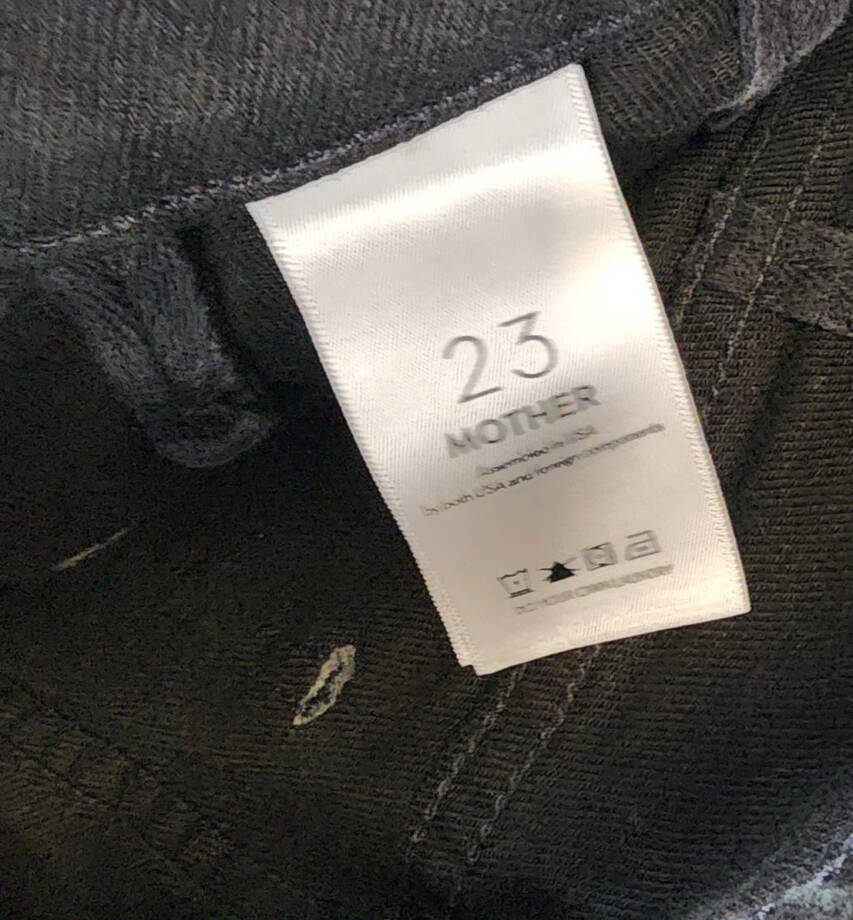 MOTHER The Patch Pocket Insider High Rise Jeans Women's 23 Pitch Button Closure~