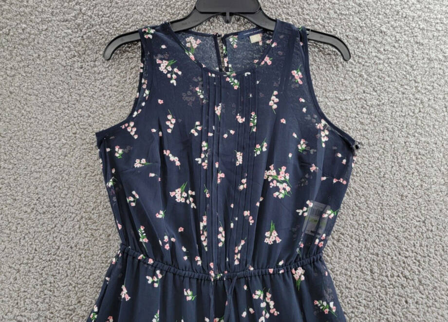Tommy Hilfiger Petite Floral Fit & Flare Dress Women's 4P Sky Captain Multi