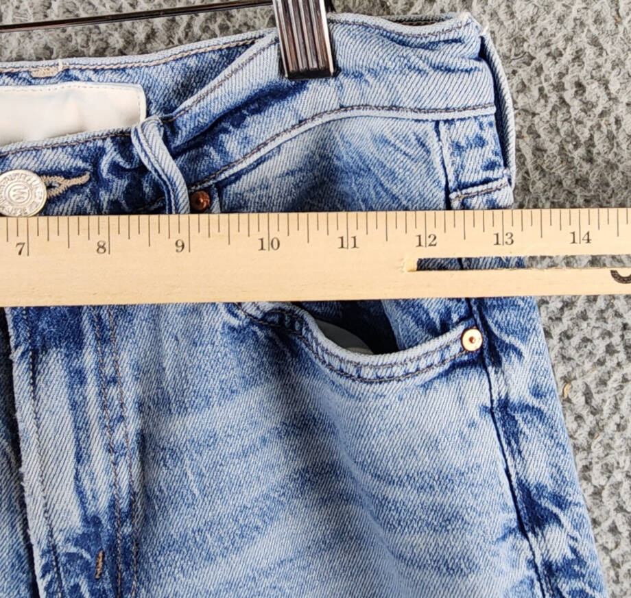 Mother The Kick It Straight Leg Jeans Women's 26 Light Blue High Rise Belt Loops