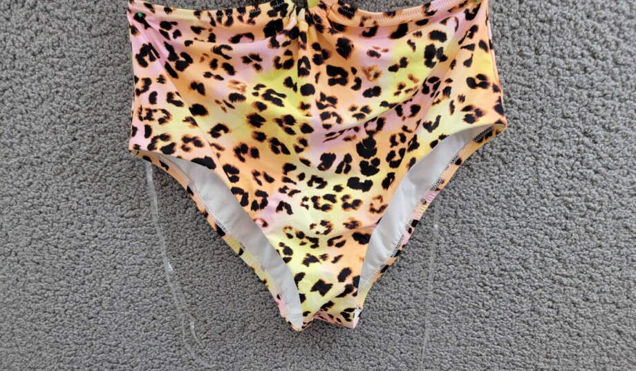 Bar III Animal-Print O-Ring Monokini Swimsuit Women's M Multi Tie Back Closure