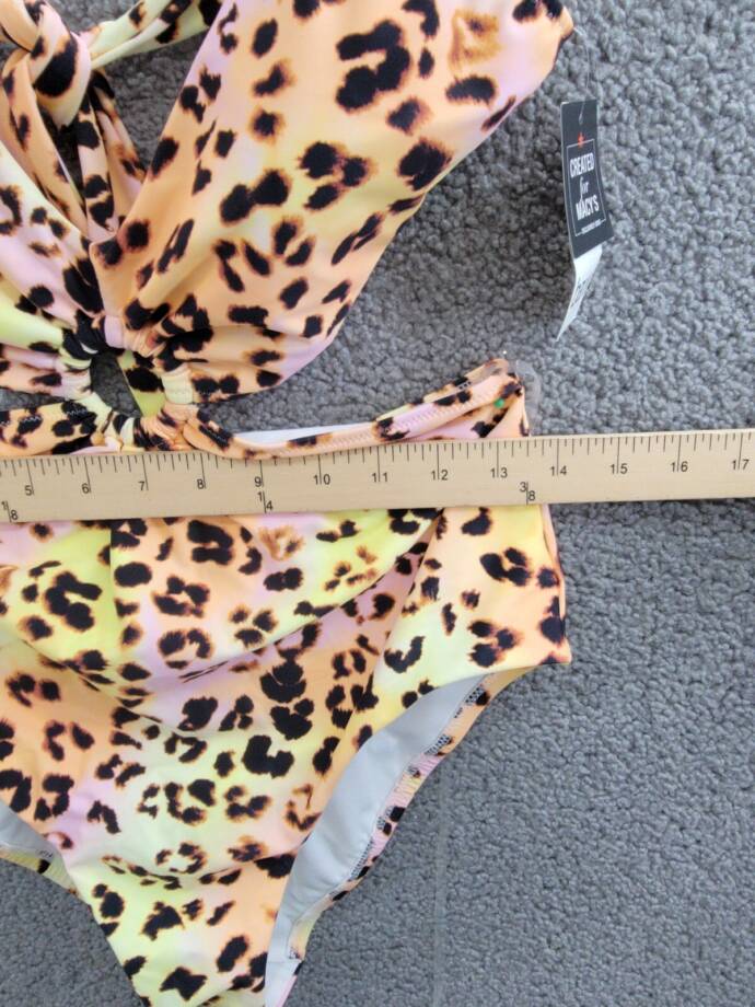 Bar III Animal-Print O-Ring Monokini Swimsuit Women's M Multi Tie Back Closure