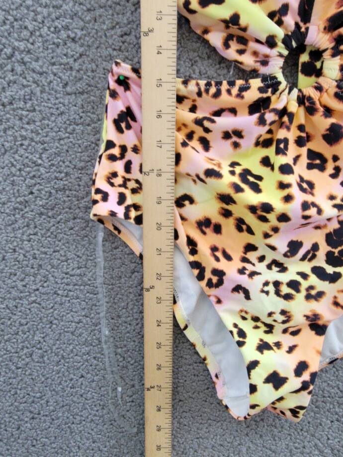Bar III Animal-Print O-Ring Monokini Swimsuit Women's M Multi Tie Back Closure