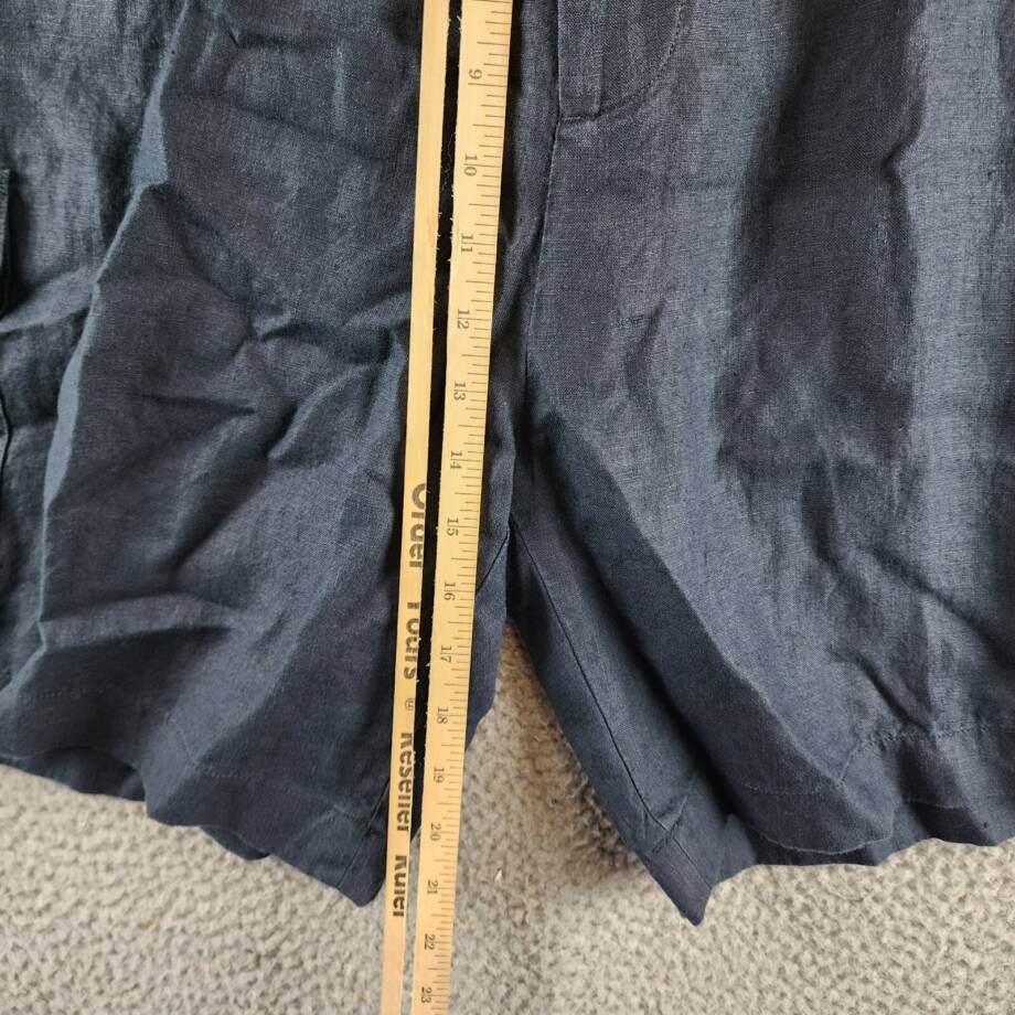 Vince Garment-Dyed Hemp Cargo Shorts Men's 38 Coastal Blue Button Zip Closure