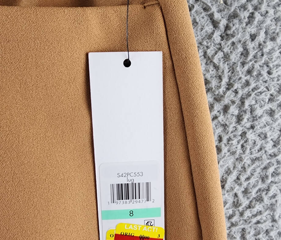 Calvin Klein Straight Leg Pants Women's 8 Luggage Side Pocket Button Zip Closure