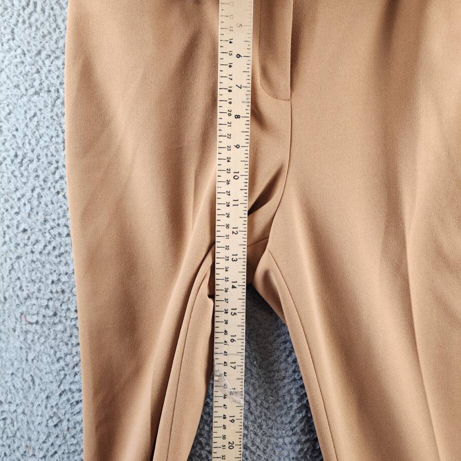 Calvin Klein Straight Leg Pants Women's 8 Luggage Side Pocket Button Zip Closure